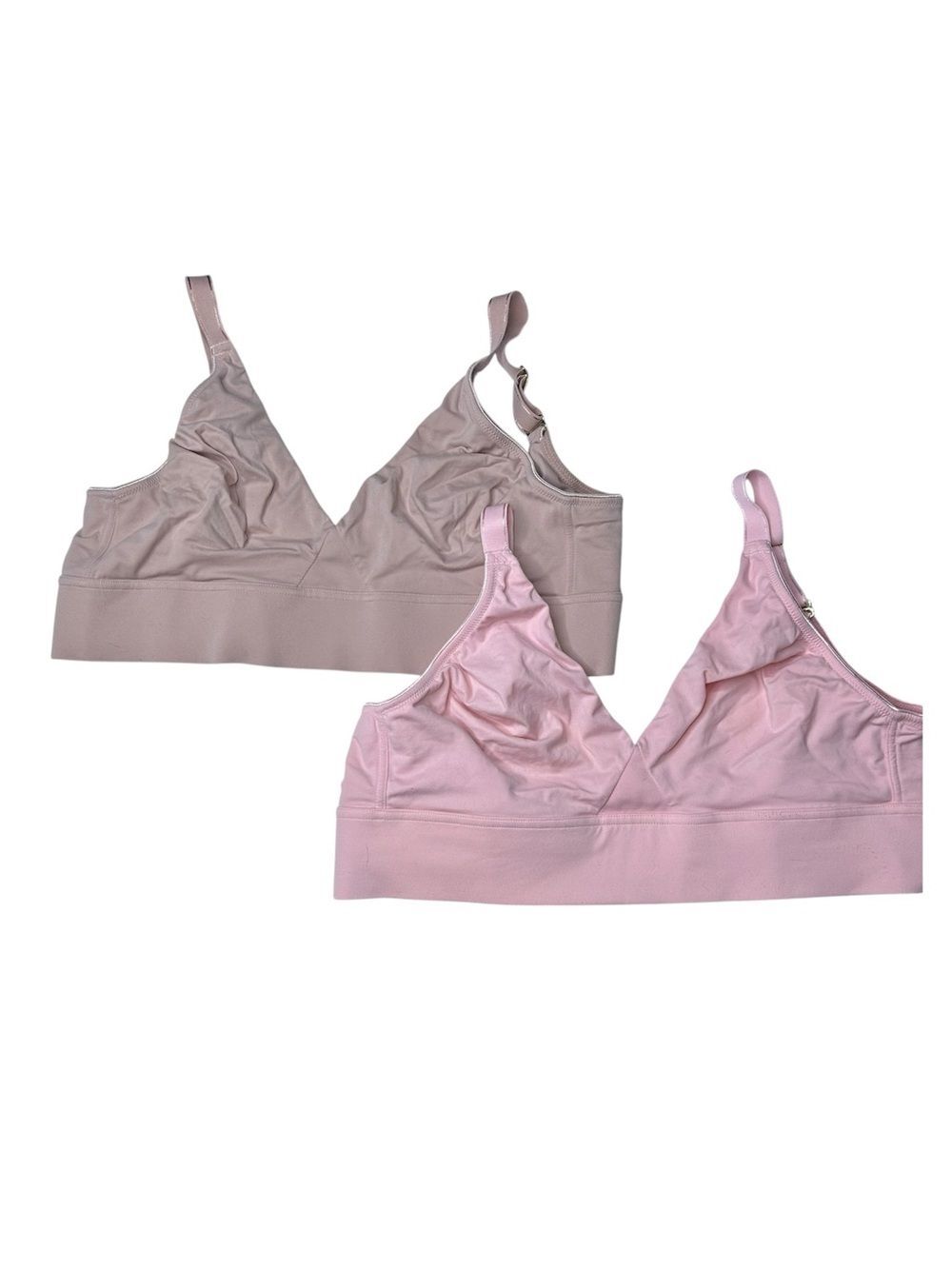 Soma Wireless Bralette bundle set large — Pink and Taupe